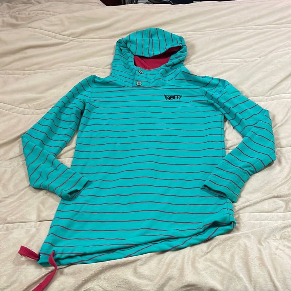 Asymmetrical tie hoodie